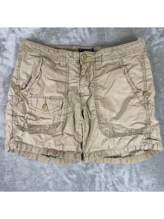 Polo Ralph Lauren Pants - Polo Jeans Co. vintage Women's Tan Cotton Cargo Shorts Distressed size 4 b15